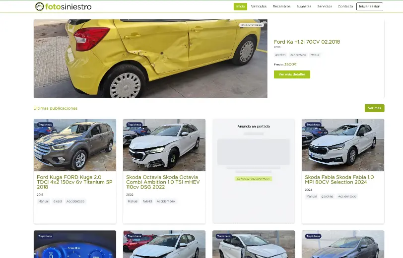 Captura del sitio web de www.fotosiniestro.com